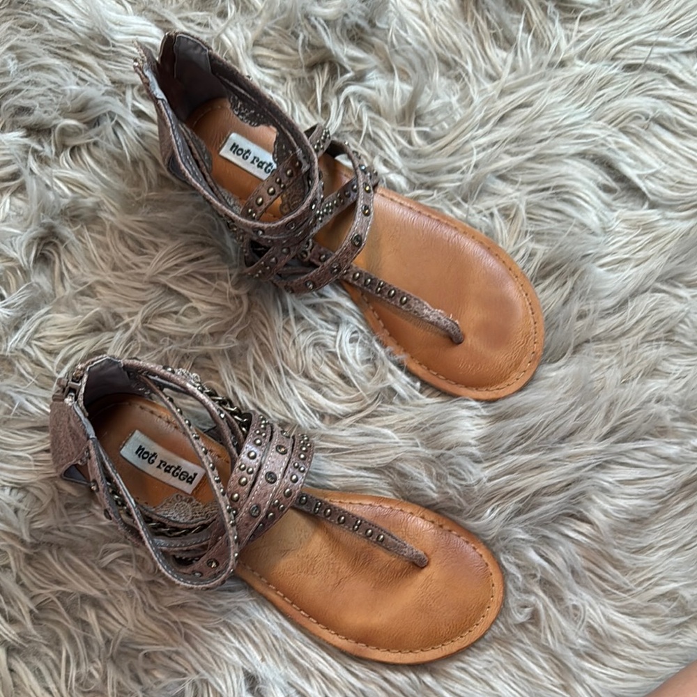 Not Rated Taupe Studded Sandals